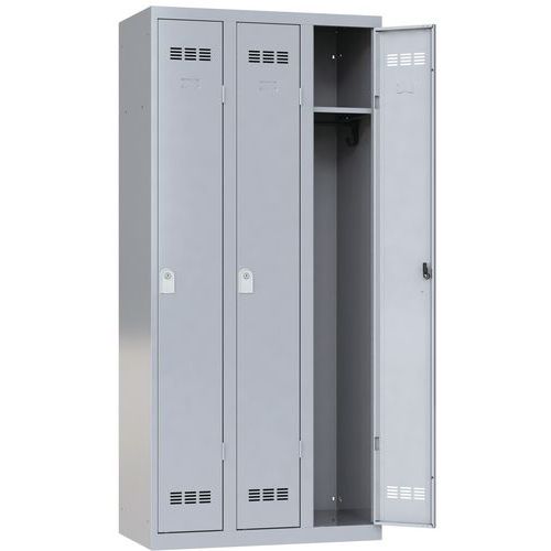 Vestiaire Bureau 3 Colonnes 300mm Clés Aluminium