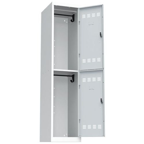 Vestiaire 1 Colonne 400mm 2 Cases Clés Gris