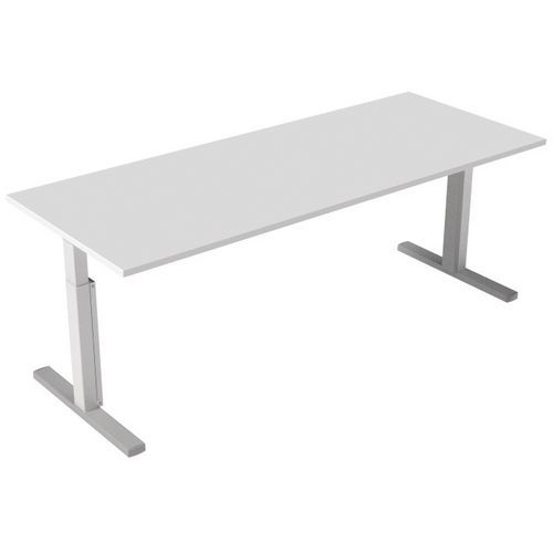 Robberechts - Bureau droit Inesa 220x80 cm - Blanc - Hauteur réglable 62-85 cm - Éco-responsable