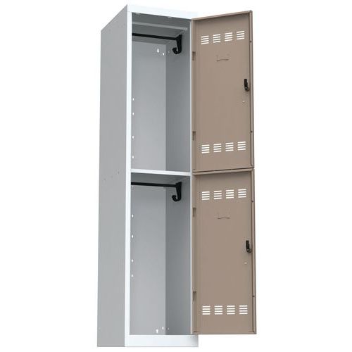 Vestiaire 1 Colonne 400mm 2 Cases Clés Taupe