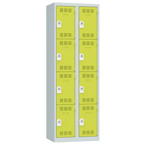 Vestiaire 2 Colonnes 300mm 4 Cases Moraillon Anis