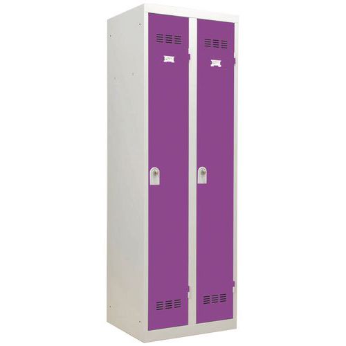 Vestiaire Industrie Propre 2 Colonnes 300mm Moraillon Prune