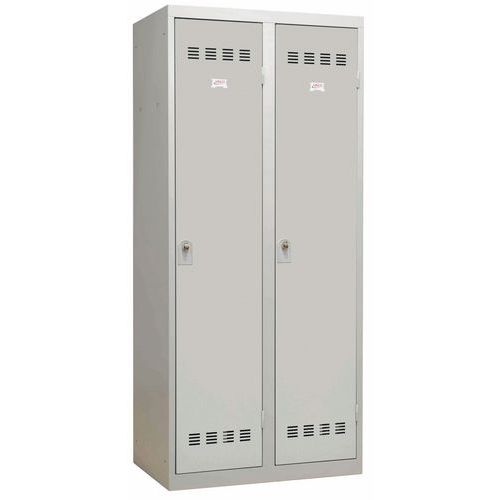 Vestiaire Industrie Sale 2 Colonnes 400mm Moraillon Gris