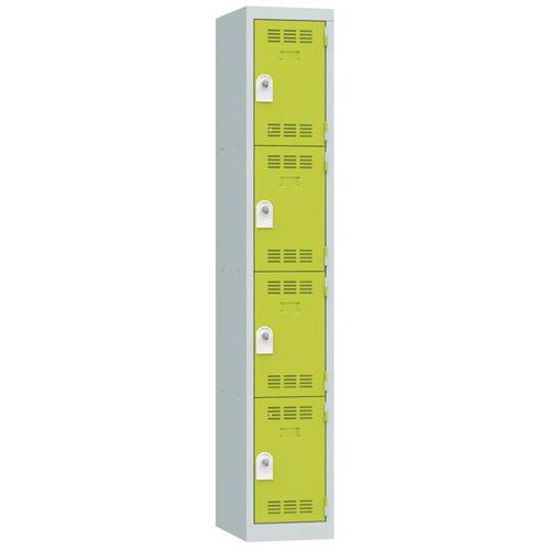 Vestiaire 1 Colonne 300mm 4 Cases Moraillon Anis