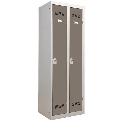 Vestiaire Industrie Propre 2 Colonnes 300mm Moraillon Taupe