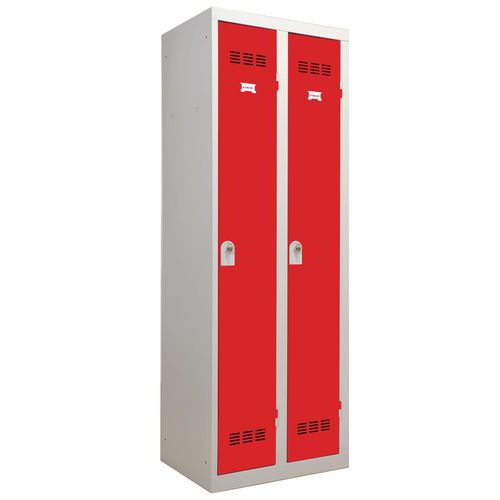Vestiaire Industrie Propre 2 Colonnes 300mm Moraillon Rouge