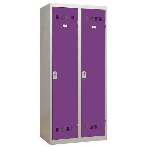 Vestiaire Industrie Sale 2 Colonnes 400mm Moraillon Prune
