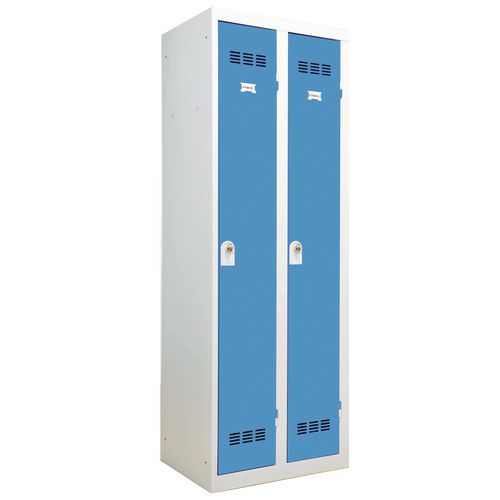 Vestiaire Industrie Propre 2 Colonnes 300mm Moraillon Bleu