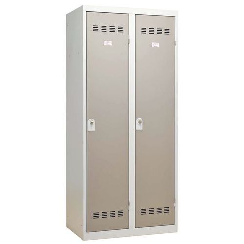 Vestiaire Industrie Sale 2 Colonnes 400mm Moraillon Taupe
