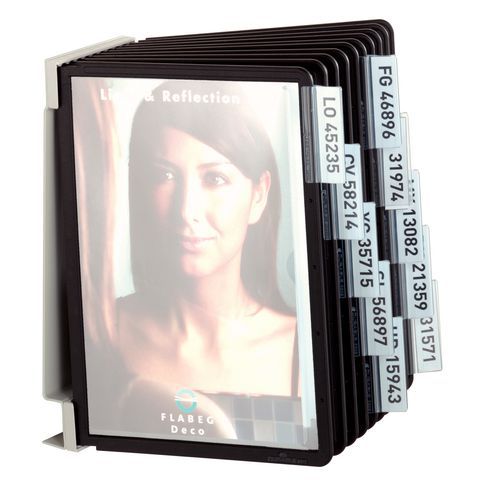 Durable 1 Support Mural Vario - 10 Pochettes Noires A5