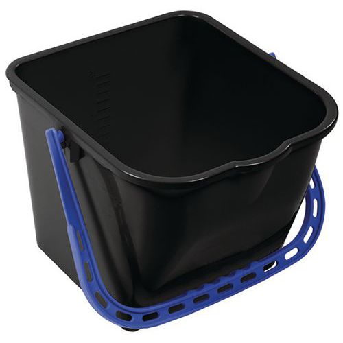 Seau Noir Avec Anse Bleue 15l