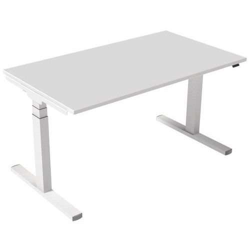 Robberechts - Bureau électrique Kelli 140cm Blanc - Hauteur réglable 65-130cm - Ergonomique et Éco-responsable