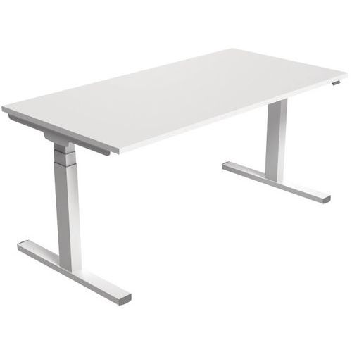 Robberechts - Bureau électrique Kelli 160 cm Blanc - Hauteur réglable 65-130 cm - Ergonomique et Éco-responsable