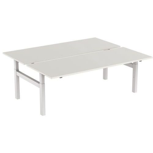 Bureau Droit Bench 2 Places 200 Cm - Blanc