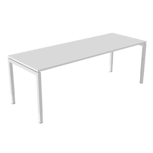 Robberechts - Bureau droit Kelli 220 cm Blanc - Hauteur réglable 62-85 cm - Ergonomique et Éco-responsable