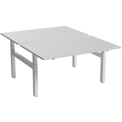 Bureau droit Bench 2 places piètement en H - Inesa Bureau droit Bench 2 places piètement en H - Inesa