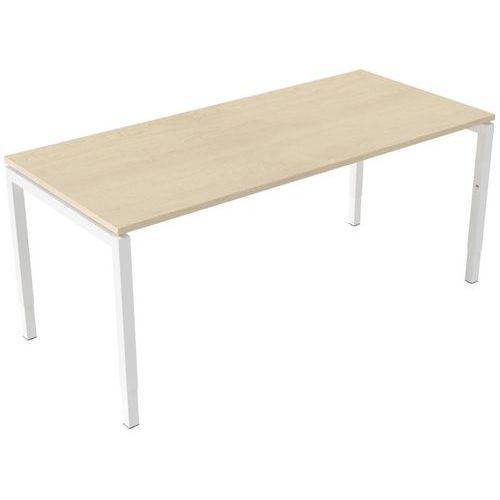 Robberechts - Bureau droit réglable à manivelle 180 cm - Chêne/Blanc - Ergonomique et Éco-responsable