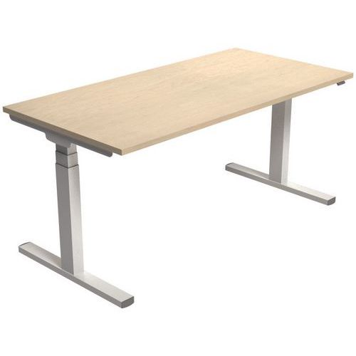 Robberechts - Bureau électrique ergonomique Kelli 160 cm Chêne Blanc - Hauteur réglable 65-130 cm - Éco-responsable