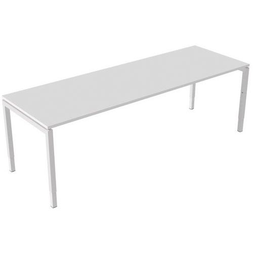 Robberechts - Bureau droit Kelli 240 cm Blanc - Hauteur réglable 62-85 cm - Ergonomique et Éco-responsable