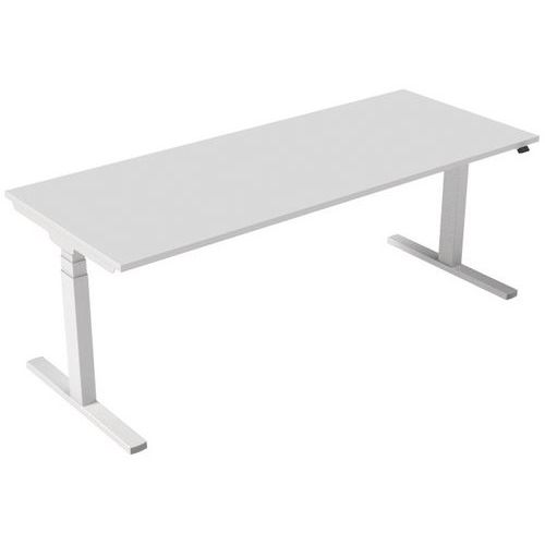 Robberechts - Bureau électrique ergonomique Kelli 200 cm Blanc - Hauteur réglable 65-130 cm - Plateau mélaminé - Acier - Éco-responsable