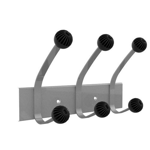 Unilux Hakea Patère Triple Gris Métal/noir