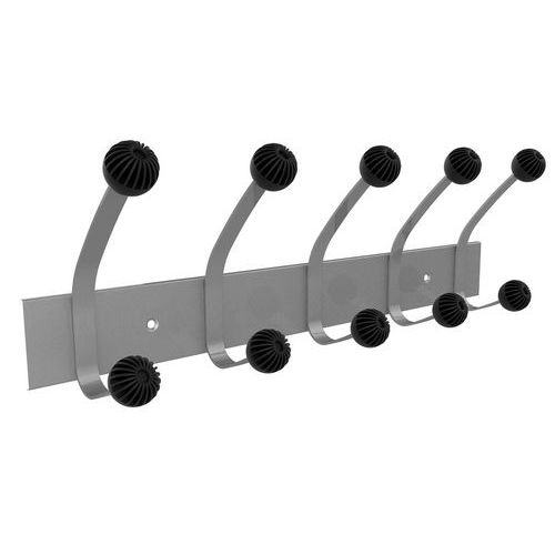 Unilux Hakea Patère Quintuple Gris Métal/noir