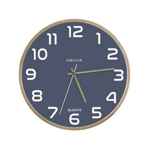 Pendule Quartz Baltic Bleu/hêtre