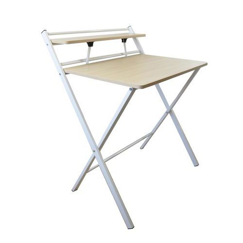 Bureau Pliable Homy Blanc/hêtre