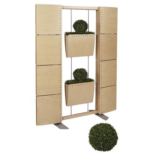 Claustra Opus 120x160cm Avec Deux Jardinieres Finition Hêtre