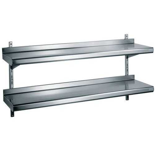 Étagère murale crémaillère Gris 200 cm 2 niveaux - Robuste et pratique pour votre cuisine