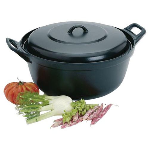 Cocotte chaudron en fonte 40 cm Noir mijoteuse Invicta Cocotte chaudron en fonte 40 cm Noir mijoteuse Invicta