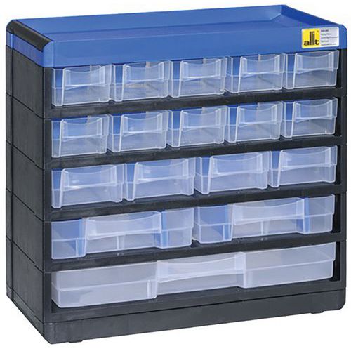 Allit - Bloc-tiroirs VarioPlus Pro 29/35 - 17 tiroirs, 18 séparateurs - Rangement d'outils Lean Management