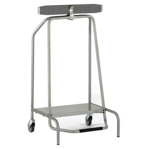 Tournus Equipement - Support Sac-poubelle Intérieur 100L Gris - Mobile à Pince - Grande Capacité