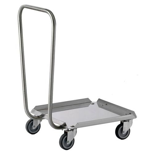 Porte casiers GA inox Tournus - 60x51,5x85cm - Dosseret intégré - Manutention industrielle