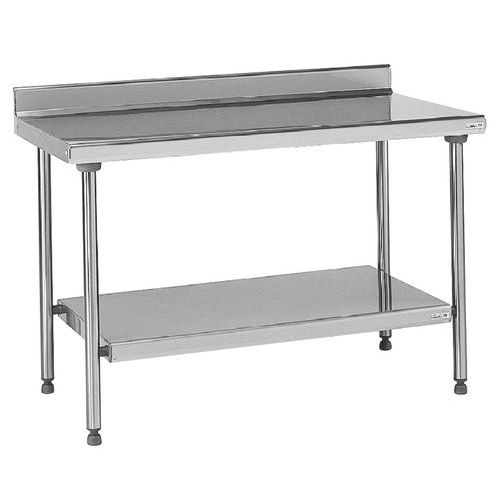 Table de préparation à dosseret 10 cm et étagère L 180cm Table de préparation à dosseret 10 cm et étagère L 180cm