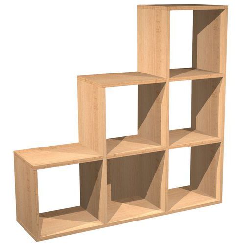 Meuble De Rangement 6 Cases Escalier Maxicube - Hêtre