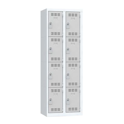 Vestiaire 2 Colonnes 300mm 4 Cases Clés Gris