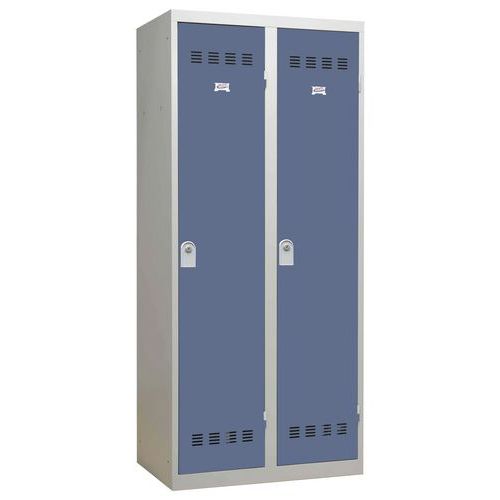 Vestiaire Industrie Salissante 2 Colonnes 400mm Clés Bleu
