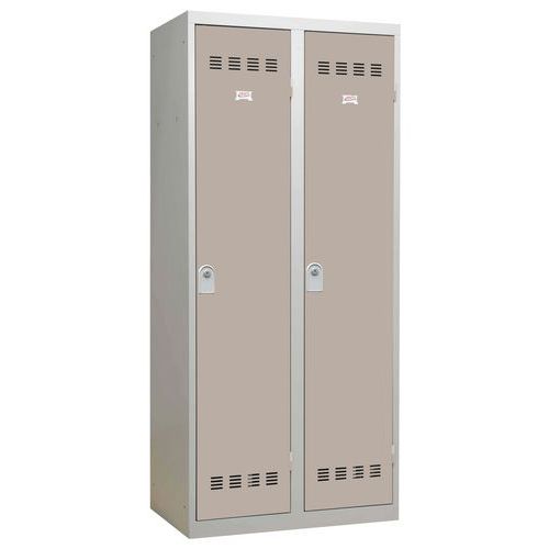 Vestiaire Industrie Salissante 2 Colonnes 400mm Clés Taupe