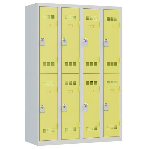 Vestiaire 4 Colonnes 300mm 2 Cases Clés Anis