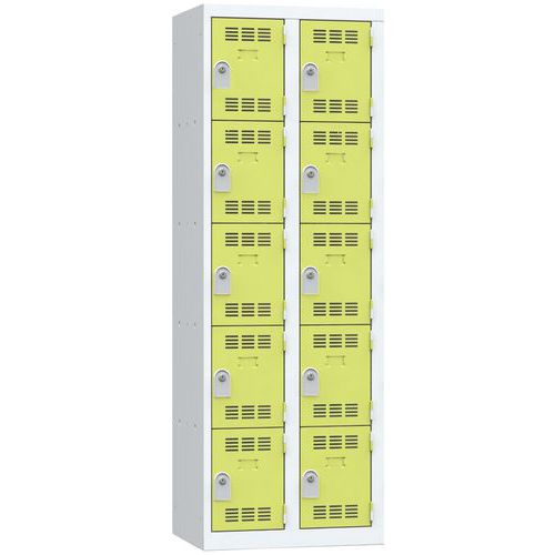 Vestiaire 2 Colonnes 300mm 5 Cases Clés Anis