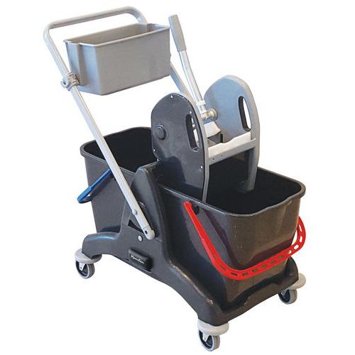 Chariot de lavage avec presse - 2 x 15 L - Manutan Chariot de lavage avec presse - 2 x 15 L - Manutan