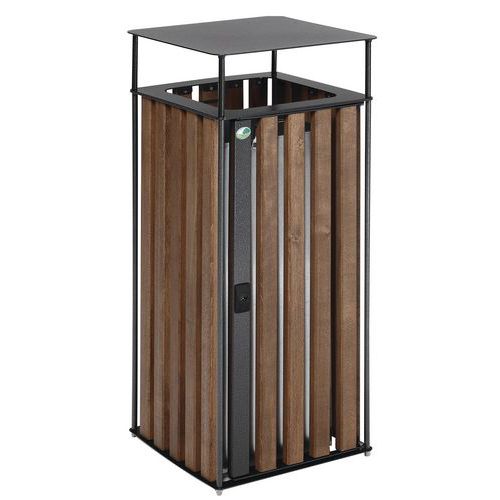 Poubelle D'extérieur Bandes Bois En Hêtre