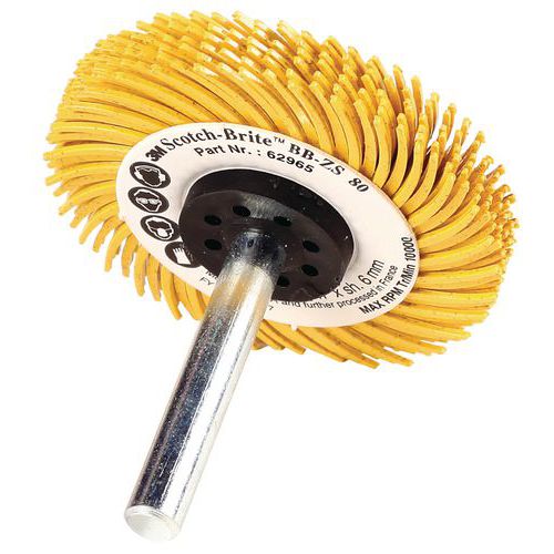 3M - Brosse Abrasive Résine BB-ZS - Ø 50mm, Grain 80 - Pour Aciers, Métaux, Synthétiques