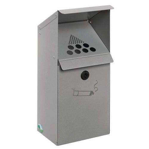 Cendrier Mural Acier - Avec Support - 3.7l - Argent