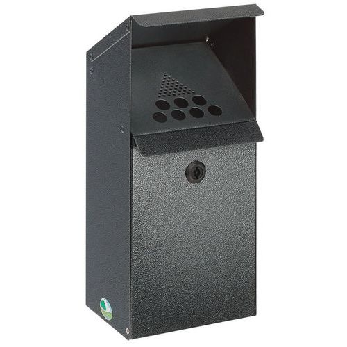 Cendrier Mural Acier - Avec Support - 3.7l - Argent Antique