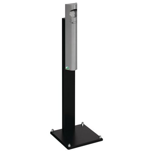 Cendrier Mural Acier - Avec Pied - 3.5l - Argent Avec Pied Noir