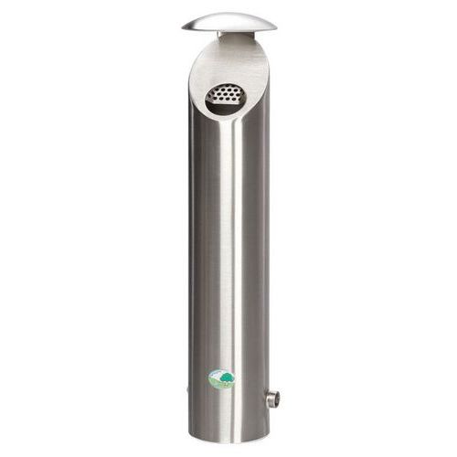 Cendrier Mural Acier - Avec Toit - 4.2l - Brossé