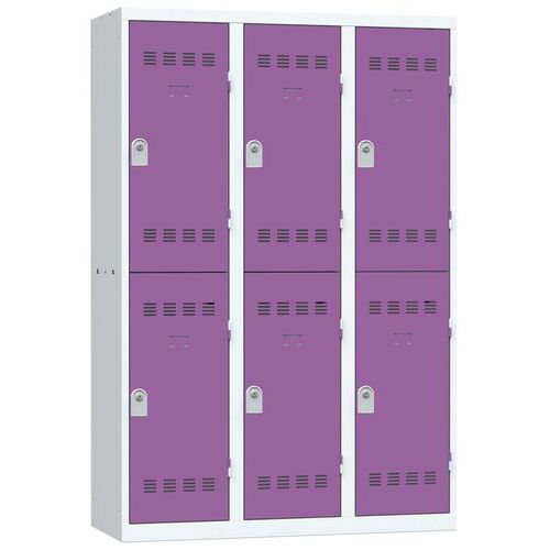 Vestiaire 3 Colonnes 400mm 2 Cases Clés Prune