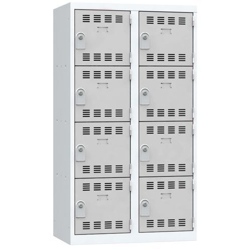Vestiaire 2 Colonnes 400mm 4 Cases Clés Gris